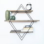 Hanah Home Wr007 Estantería Decorativa de Pared de Madera Nogal y Negro